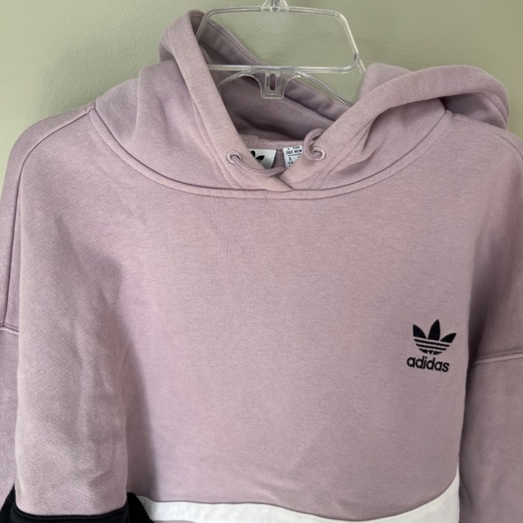 Adidas Bossy 90s Oversized Trefoil Cropped Hoodie Sweatshirt/Size Medium - Picture 8 of 16